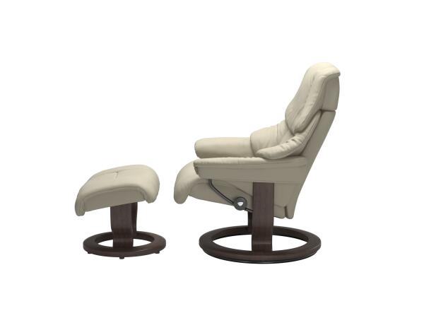 Stressless® Reno (L) Classic Base Recliner with Ottoman Recliners Stressless 3